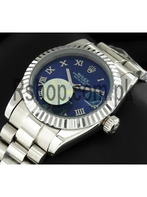 Rolex Datejust Blue Roman Numeral Dial Watch Price in Pakistan
