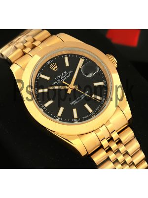 Rolex Datejust Gold Black Dial Watch 2021 