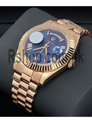 Rolex Day-Date 40 Rose Gold President Blue Roman Dial Watch Price in Pakistan