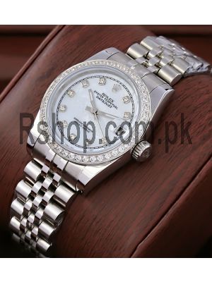 Rolex Lady Datejust White Mother of Pearl Diamond Dial Watch Price in Pakistan