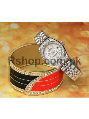 Rolex Datejust White Flower Dial Diamonds Bezel Watch Price in Pakistan