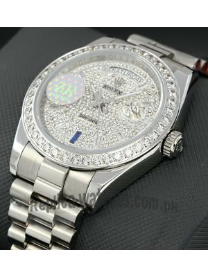 Rolex Day-Date Diamond Dial Men's Watch Price in Pakistan
