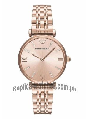 Emporio Armani Ladies Rose Gold T-Bar Watch AR11059 Price in Pakistan