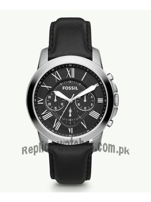 Fossil Grant Chronograph Black Leather Watch FS4812  (Same as Original) Price in Pakistan