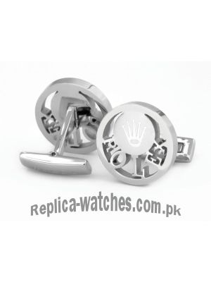 Rolex Silver Mens Cufflinks