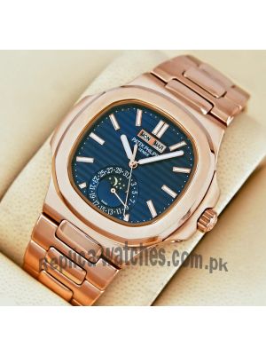 Patek Philippe Rose Gold Nautilus Blue Dial Watch Price in Pakistan
