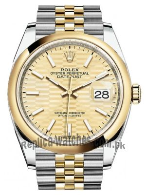 Rolex Datejust 36 Fluted Motif Gold Dial 2021 Watch  (2021) Price in Pakistan