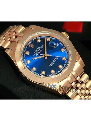 Rolex Datejust Rose Gold Blue Dial Watch 2021  Price in Pakistan