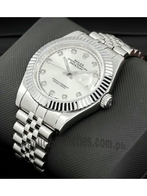 Rolex Datejust Silver Diamond Dial Watch Price in Pakistan