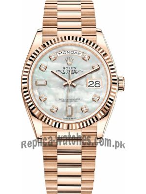 Rolex Day Date Everose Gold 128235 MOP Diamond Watch Price in Pakistan