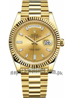 Rolex Day Date Gold Champagne Diamond Dial Watch Price in Pakistan