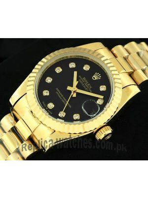 Rolex Lady-Datejust Black Diamond Dial Watch Price in Pakistan