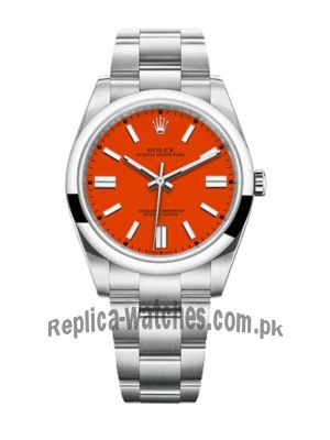 Rolex Oyster Perpetual Coral Red Dial Watch  Price in Pakistan