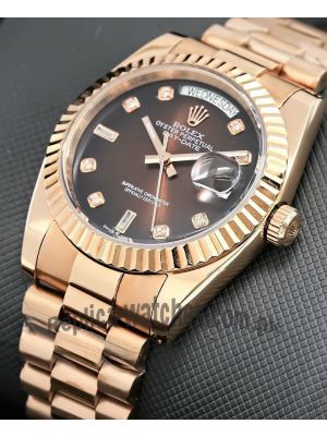 Rolex Oyster Perpetual Day-Date Brown Dial Watch Price in Pakistan