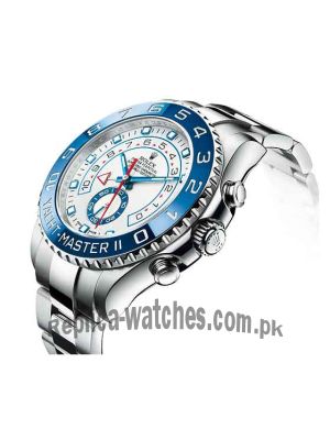 Rolex Yacht Master II Blue Bezel Men's Silver Watch (Swiss Quality) Price in Pakistan