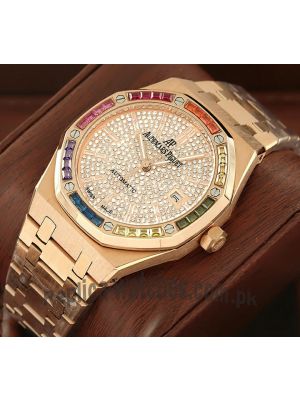 Audemars Piguet Royal Oak Diamond Dial Gem Bezel Watch  Price in Pakistan