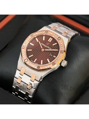 Audemars Piguet Royal Oak Ladies Two Tone Brown Dial Watch Price in Pakistan