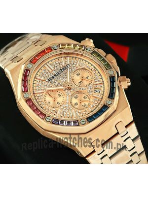 Audemars Piguet Royal Oak Rainbow Bezel Diamond Dial Watch Price in Pakistan