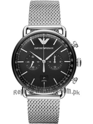 Emporio Armani Men's AR11104 Aviator Black Dial Watch Price in Pakistan