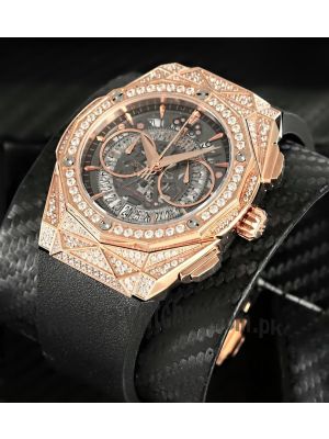 Hublot Classic Fusion Aerofusion King Gold Diamond Watch Price in Pakistan
