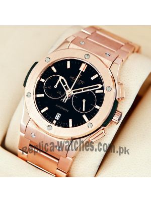 Hublot Classic Fusion Chronograph RoseGold Black Dial Watch Price in Pakistan