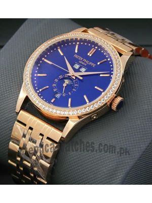 Patek Philippe Annual Calendar Diamond Rose Gold Watch Price in Pakistan