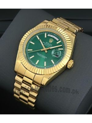 Rolex Day-Date  Green Dial Gold Watch Price in Pakistan