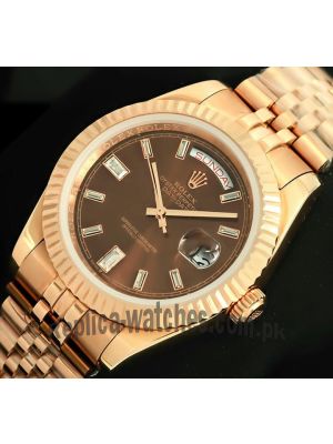 Rolex Day-Date II President Rose Gold Diamond Watch  (2021) Price in Pakistan