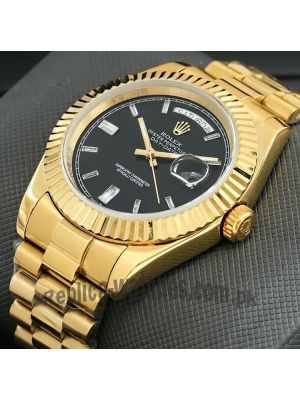 Rolex Day-Date Yellow Gold Black Dial Watch Price in Pakistan