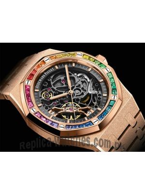 Audemars Piguet Royal Oak Frosted Gold Double Balance Wheel Openworked Rainbow Watch  Price in Pakistan