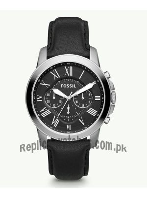 Fossil Grant Chronograph Black Leather Watch FS4812  (Same as Original) Price in Pakistan