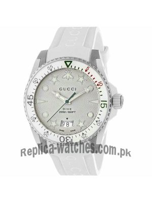 Gucci Dive White Rubber Strap Men's Watch Price in Pakistan