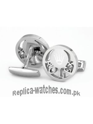 Rolex Silver Mens Cufflinks