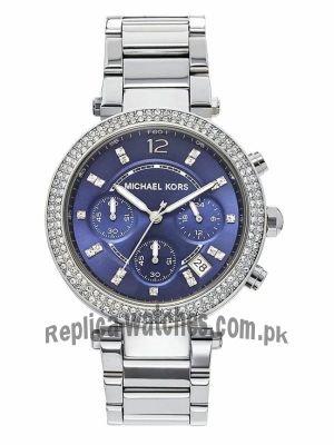 Michael Kors Parker Chronograph Navy Dial Stainless Steel Ladies Watch Price in Pakistan