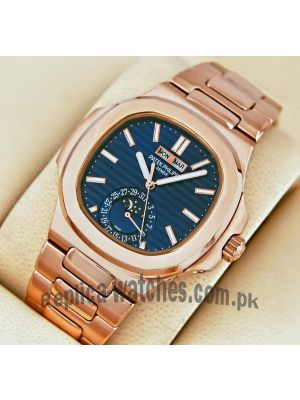 Patek Philippe Rose Gold Nautilus Blue Dial Watch Price in Pakistan