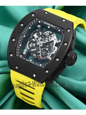 Richard Mille RM 055 Yellow Straps Watch Price in Pakistan
