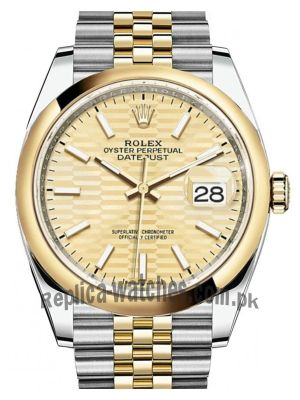 Rolex Datejust 36 Fluted Motif Gold Dial 2021 Watch  (2021) Price in Pakistan