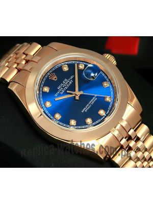 Rolex Datejust Rose Gold Blue Dial Watch 2021  Price in Pakistan