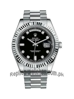 Rolex Day Date II Black Dial Swiss Watch Price in Pakistan