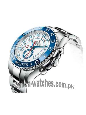Rolex Yacht Master II Blue Bezel Men's Silver Watch (Swiss Quality) Price in Pakistan