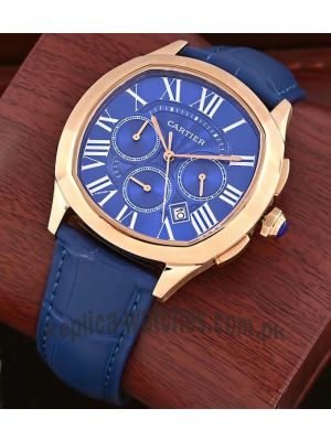 Drive de Cartier Blue Rose Gold Watch Price in Pakistan