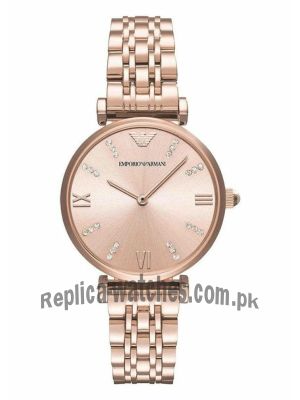 Emporio Armani Ladies Rose Gold T-Bar Watch AR11059 Price in Pakistan