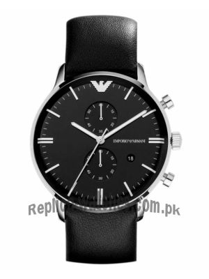Emporio Armani Men's  Black Leather Watch AR0397  (Same as Original) Price in Pakistan