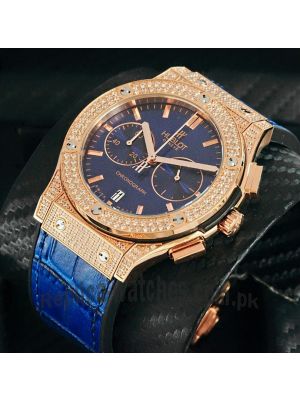 Hublot Classic Fusion Blue Diamond Watch Price in Pakistan