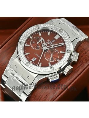 Hublot Classic Fusion Chronograph Brown Dial Diamonds Watch Price in Pakistan