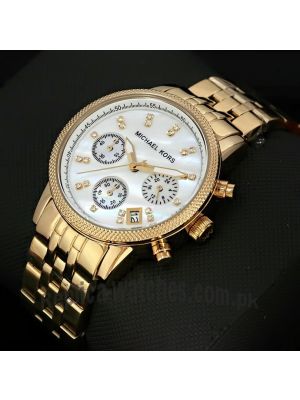 Michael Kors Ritz Chronograph Gold-Tone Ladies Watch Price in Pakistan