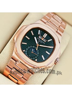 Patek Philippe Rose Gold Nautilus Black Dial Watch Price in Pakistan