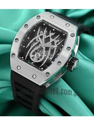 Richard Mille 19-01 Tourbillon Spider Dial Black Rubber Strap Watch Price in Pakistan
