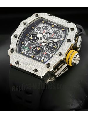 Richard Mille Rm11-03 Big Date Flyback Chronograph Diamond Skeleton Watch Price in Pakistan