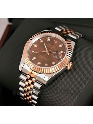 Rolex Datejust Brown Dial Two Tone Watch Price in Pakistan